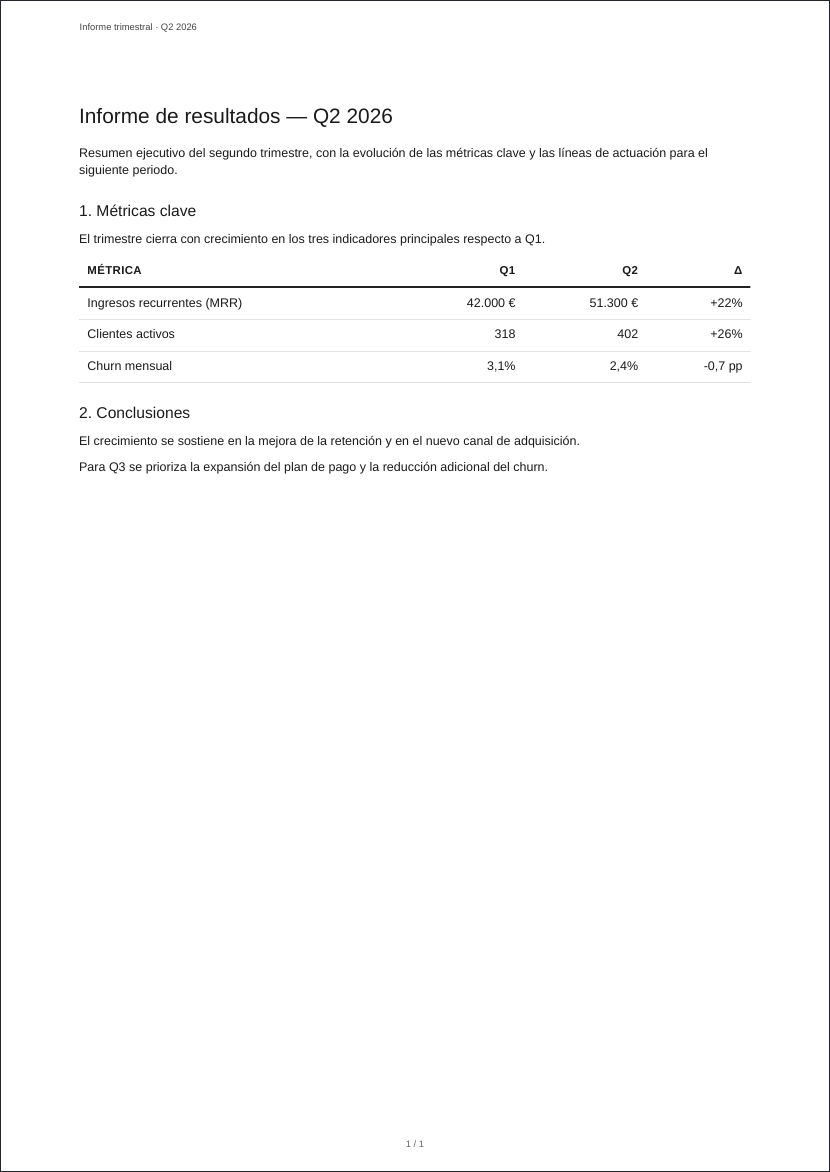 Plantilla de Informe en PDF